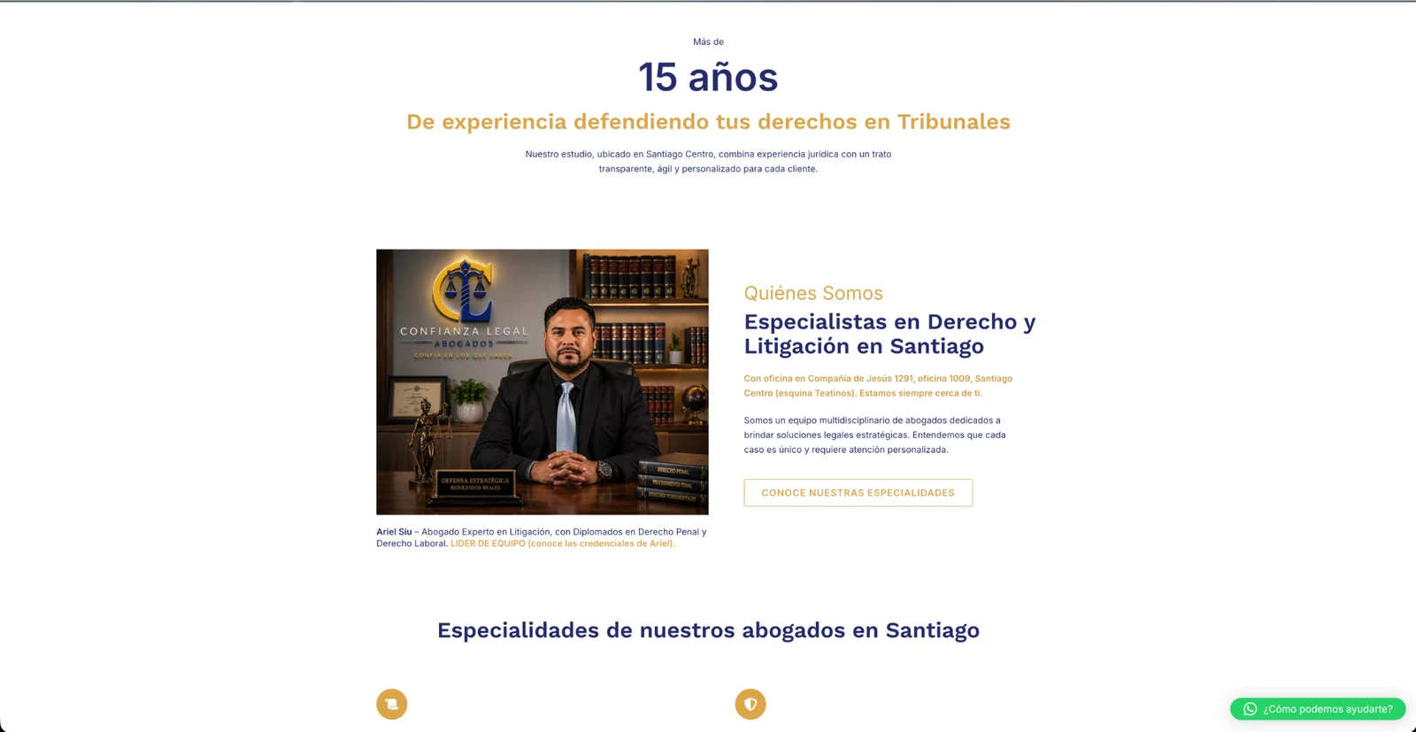 Vista del proyecto Confianza Legal